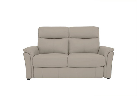 Compact Collection Piccolo 2 Seater Leather Static Sofa - Grey- World of Leather