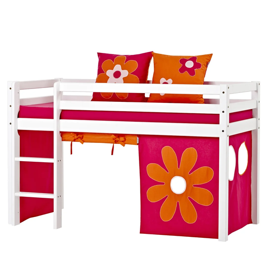 Basic Mid Sleeper Bed with Indian Girl Curtain