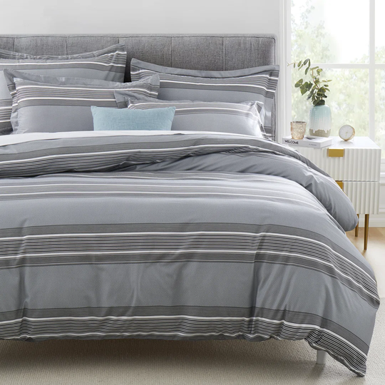 Carlesha Grey Hypoallergenic Microfibre 200 TC Duvet Cover Set