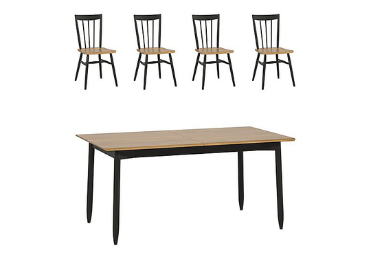 Ercol - Monza Medium Extending Dining Table and 4 Dining Chairs