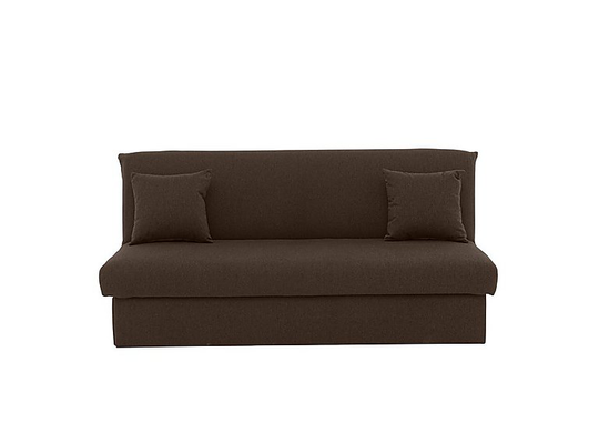 Versatile 3 Seater Fabric Sofa Bed No Arms - Brown