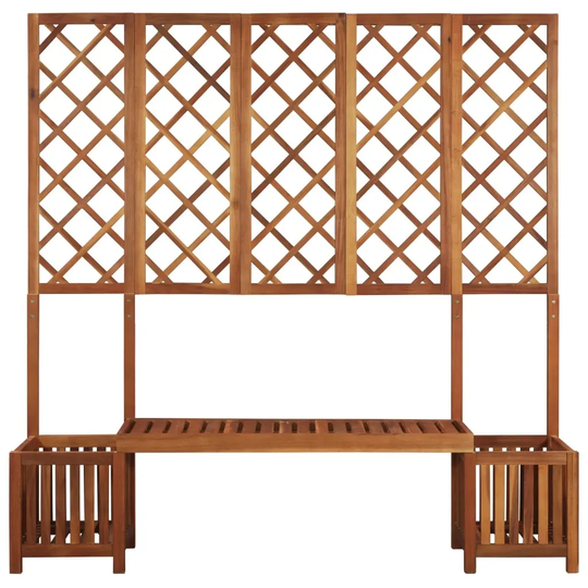 Newbury Wooden Garden Planter with Bench and Trellis