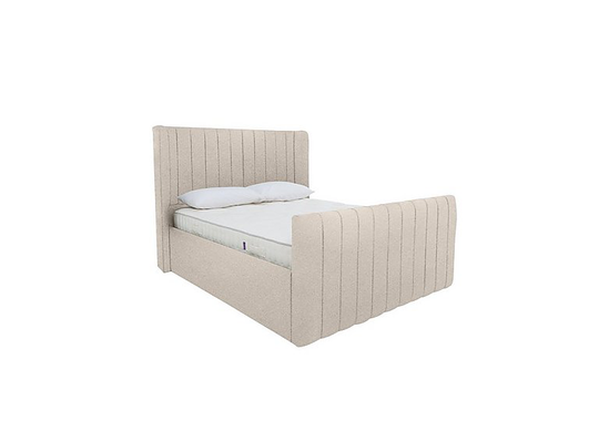 Eira High Foot End Ottoman Bed Frame - Super King - Beige