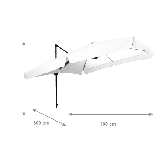 Hetton 3m Square Wall Mounted Parasol