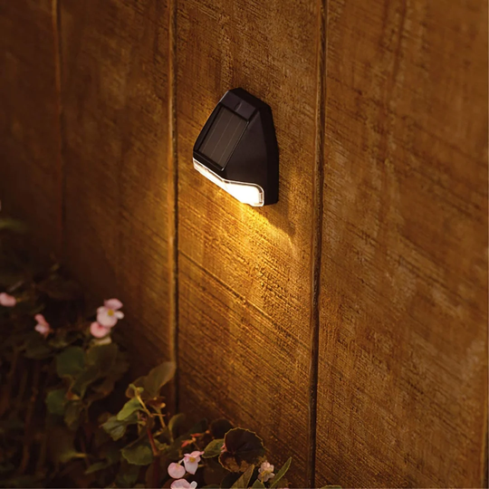 Godina Black Solar Powered Outdoor Bulkhead Light with Dusk to Dawn