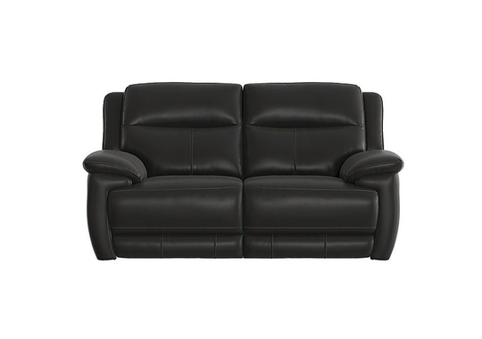Touch 2 Seater Leather Sofa - Black- World of Leather