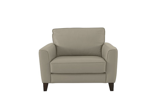 Brondby Leather Cuddle Chair - Grey- World of Leather