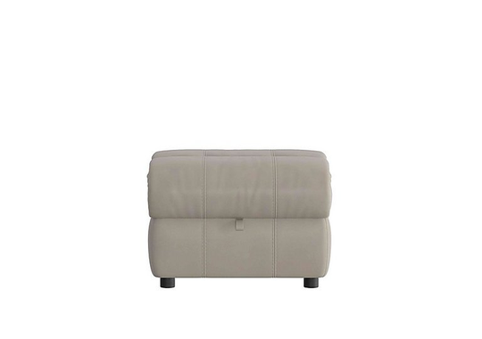 Link Leather Footstool - Grey- World of Leather