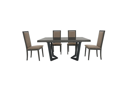 Palazzo 200cm Extending Dining Table in Silver Birch with 4 Rombi Dining Chairs