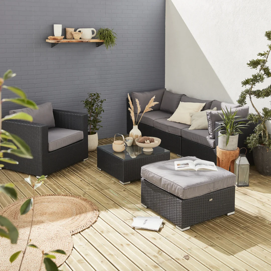 Hicham Wide Outdoor Garden Sofa with Cushions