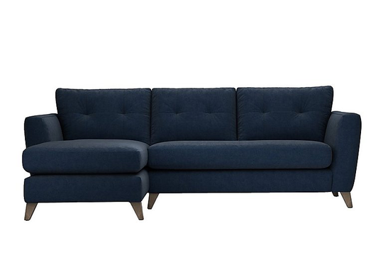 The Lounge Co. - Hermione Fabric Corner Sofa with Chaise End - Blue