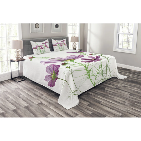 Adelinn Lilac/Green Bedspread Set with Pillow Sham