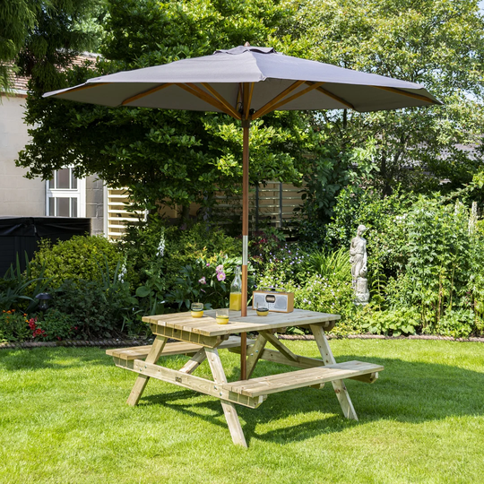 Spaeth Picnic Bench with Parasol
