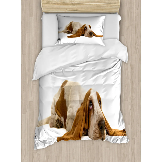 Stallings White/Brown 100% Brushed Microfibre Duvet Cover Set