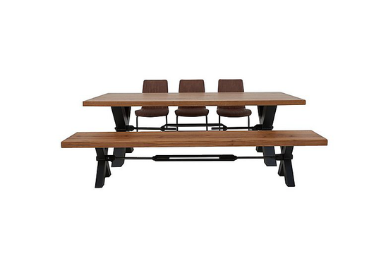 Bodahl - Terra Dining Table, 3 Cognac Chairs and Bench Dining Set