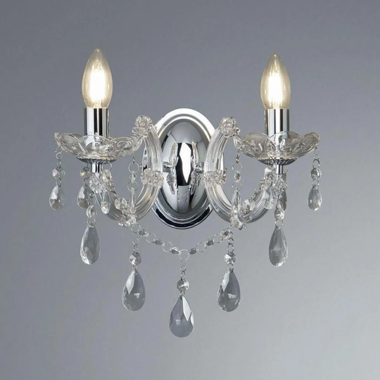 Ocasio 2 - Light Dimmable Chrome Candle Wall Light