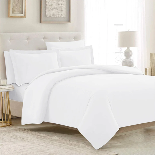 Shehan White Egyptian Quality Cotton 200 TC Duvet Cover Set