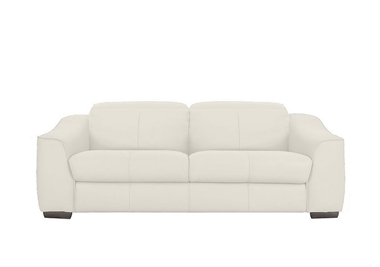 Xavier 3 Seater Leather Power Recliner Sofa with Power Headrests - White- World of Leather