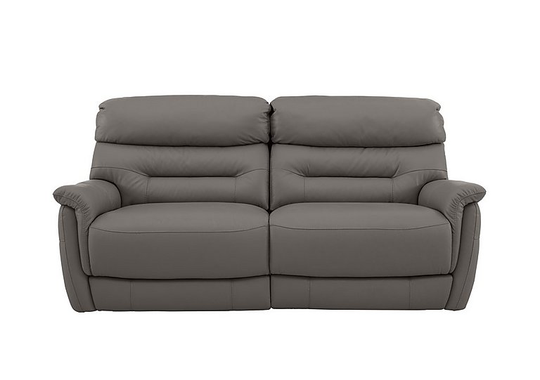 Chicago 3 Seater Leather Power Recliner Sofa - Grey- World of Leather