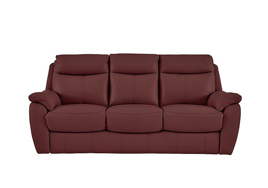 Snug 3 Seater Leather Sofa - Red- World of Leather