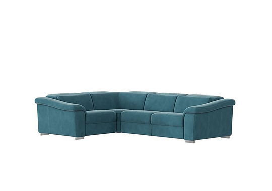 Nicoletti - Galileo Fabric Corner Power Recliner Sofa - Blue