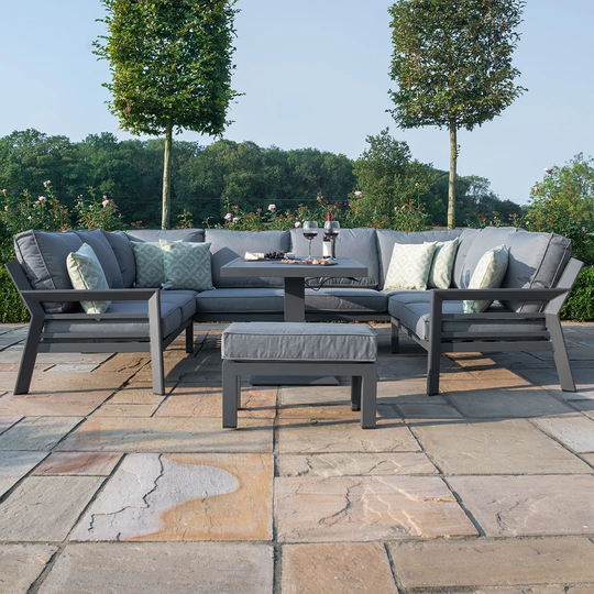 Bridgesjr U-Shaped Aluminium Sofa Set - with Rising Table