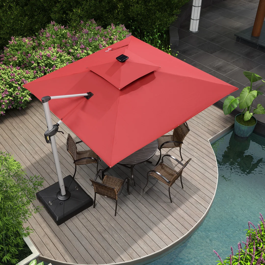 Liloh 3m Square Cantilever Parasol with Lights