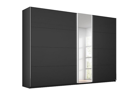 Rauch - Perth Sliding 280cm Wardrobe with Lights - Black