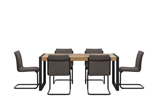 Fire 2.0 Table and 6 Dining Chairs - 180-cm