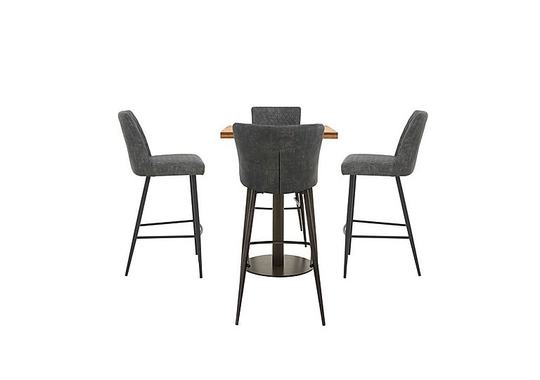 Earth Bar Table and 4 Earth Upholstered Bar Stools