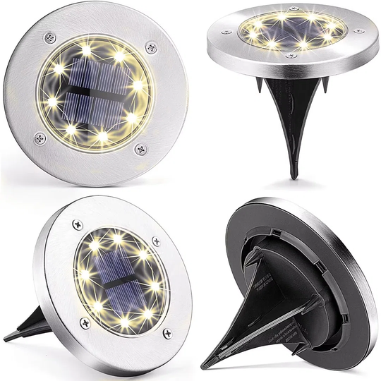 Low Voltage Solar Integrated LED Outdoor Pathway Light - Garden Courtyard (Set Of 4)