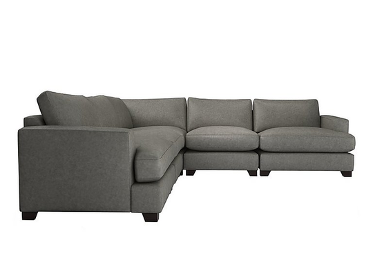 The Lounge Co. - Lorrie Large Leather Corner Sofa - Grey