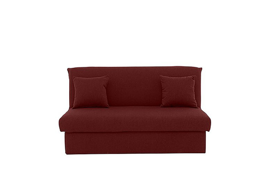 Versatile 2 Seater Fabric Sofa Bed No Arms - Red