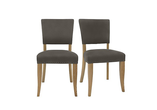 Globe Pair of Fabric Chairs - Grey