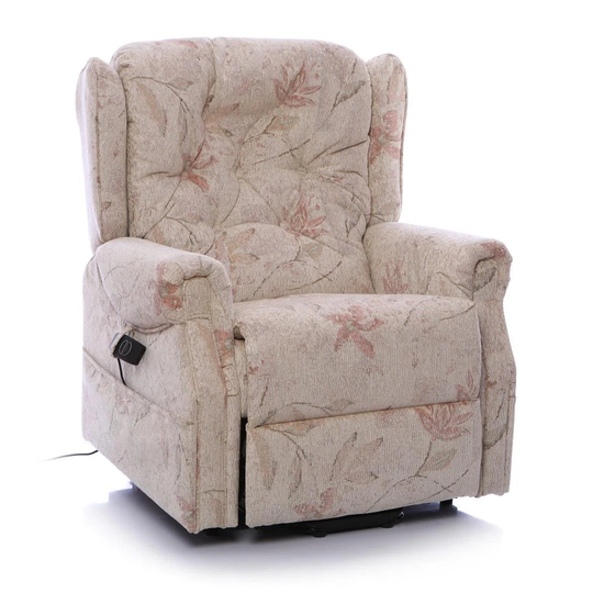 The Oldbury Riser Recliner / Lift & Tilt Chair, Beige Fabric With USB Charging