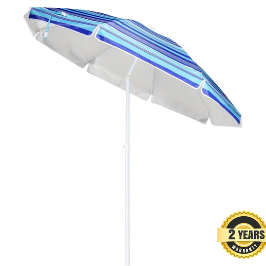 200cm Blue Striped Parasol