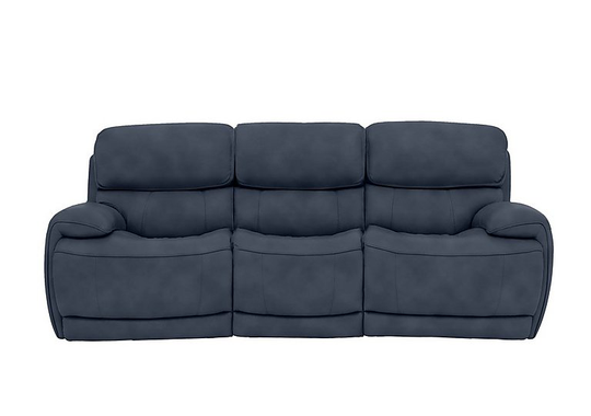 Relax Station Rocco 3 Seater Fabric Power Rocker Sofa with Power Headrests - Blue