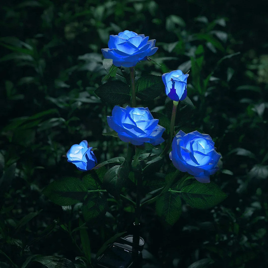 Dakota Fields Solar Garden Lights Outdoor, Garden Stake Lamps With 5 Rose Flowers Solar Rose Lights For Flower Bed, Garden, Patio, Yard Decoration (bl