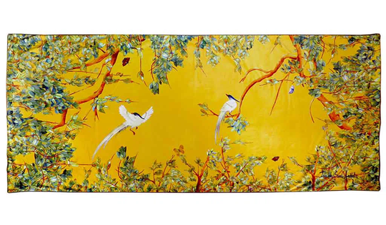 Chinoiserie Yellow Bed Runner