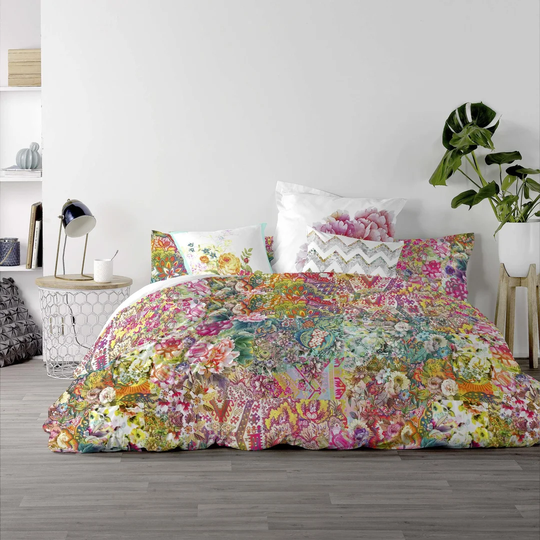 Enrique Muticolour Cotton 150 TC Traditional Duvet Cover Set