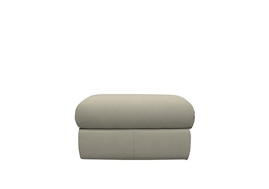 G Plan - Kingsbury Leather Storage Footstool - Grey