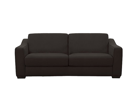 Optimus 3 Seater Leather Sofa Bed with Memory Foam Mattress - Brown- World of Leather
