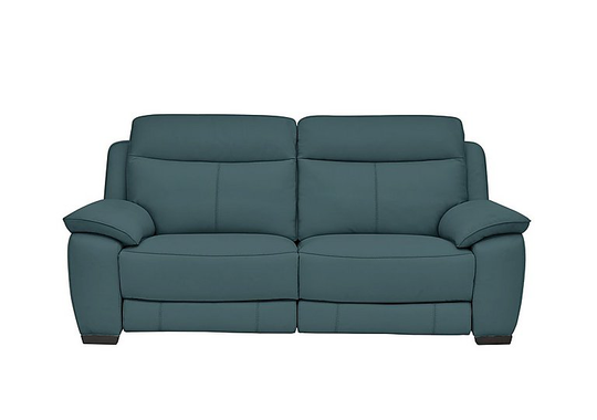Starlight Express 3 Seater Leather Manual Recliner Sofa - Green- World of Leather