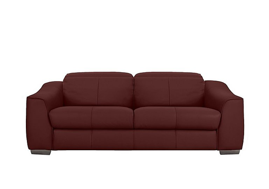 Xavier 3 Seater Leather Power Recliner Sofa with Power Headrests - Red- World of Leather