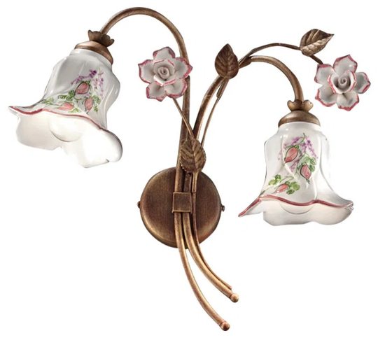 Pisa 2 - Light Gold/White Armed Sconce