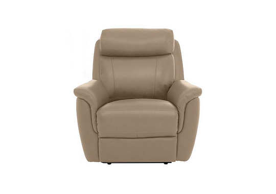Orlando Leather Power Recliner Chair with Power Headrest - Beige