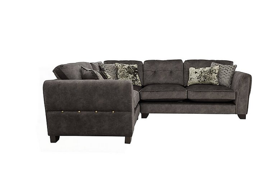 Ariana Small Fabric Classic Back Corner Sofa - Grey