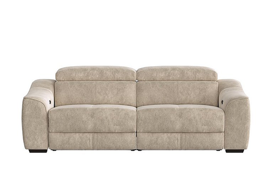 Elixir 3 Seater Fabric Manual Recliner Sofa - Cream