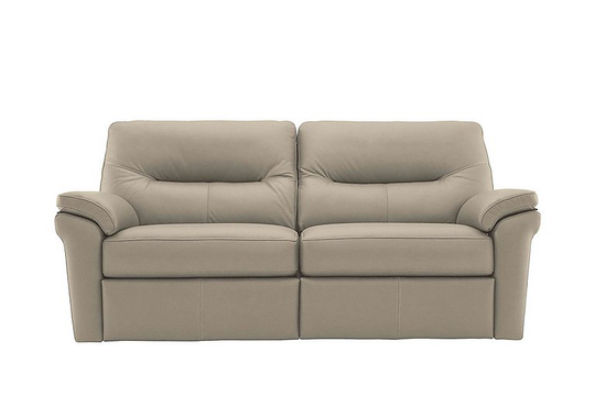 G Plan - Seattle 3 Seater Leather Manual Recliner Sofa - Beige