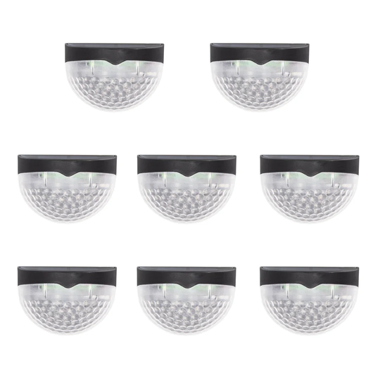 Black Low Voltage Solar Powered Integrated LED Deck, Step And Rail Lights Pack